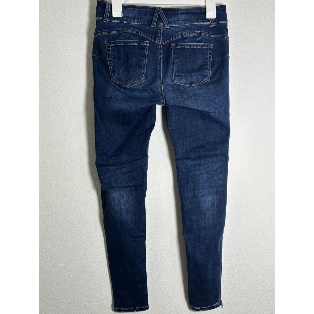 Wax Jean Butt I Love You Skinny Jeans Dark Wash Distressed Size 9/29 High Rise - Picture 2 of 6